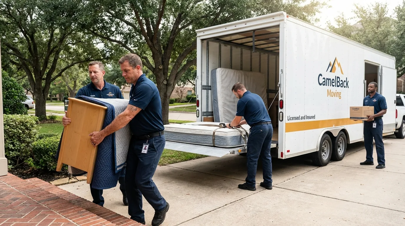 Crew loading residential truck for cross-state move from Northern Cambria, PA